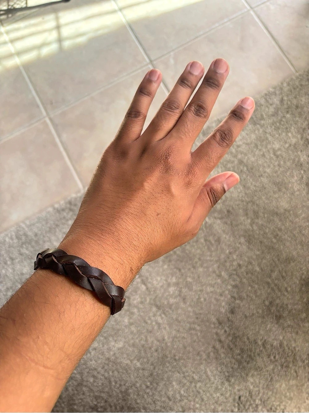 Braided Brown Leather Bracelet
